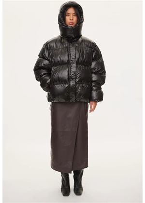 Active hood jakke Black Pearl Oval Square 